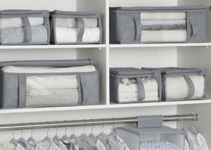 Delta Children Grey (026) 6-Piece Hide-A-Way/Underbed Storage Bag Set, Closet View 0