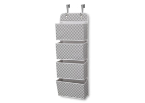 Delta Children Gingham Grey (058) Deluxe Water-Resistant 4 Pocket Hanging Wall Organizer a2a 14