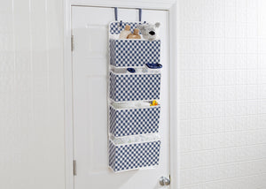 Delta Children Gingham Navy (404) Deluxe Water-Resistant 4 Pocket Hanging Wall Organizer c1c 2