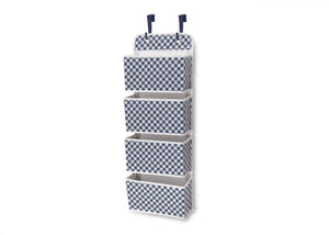 Delta Children Gingham Navy (404) Deluxe Water-Resistant 4 Pocket Hanging Wall Organizer c2c 11