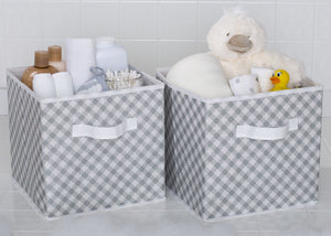 Delta Children Gingham Grey (058) 2 Deluxe Water-Resistant Storage Cubes a1a 12