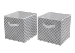 Delta Children Gingham Grey (058) 2 Deluxe Water-Resistant Storage Cubes a2a 6