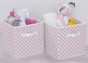 Delta Children Gingham Pink (689) 2 Deluxe Water-Resistant Storage Cubes c1c 14