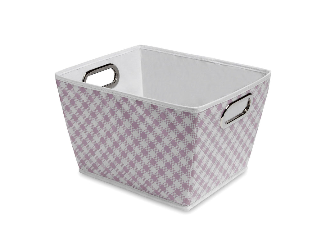Gingham Pink (689) Deluxe Water-Resistant Rectangle Tapered Tote e2e