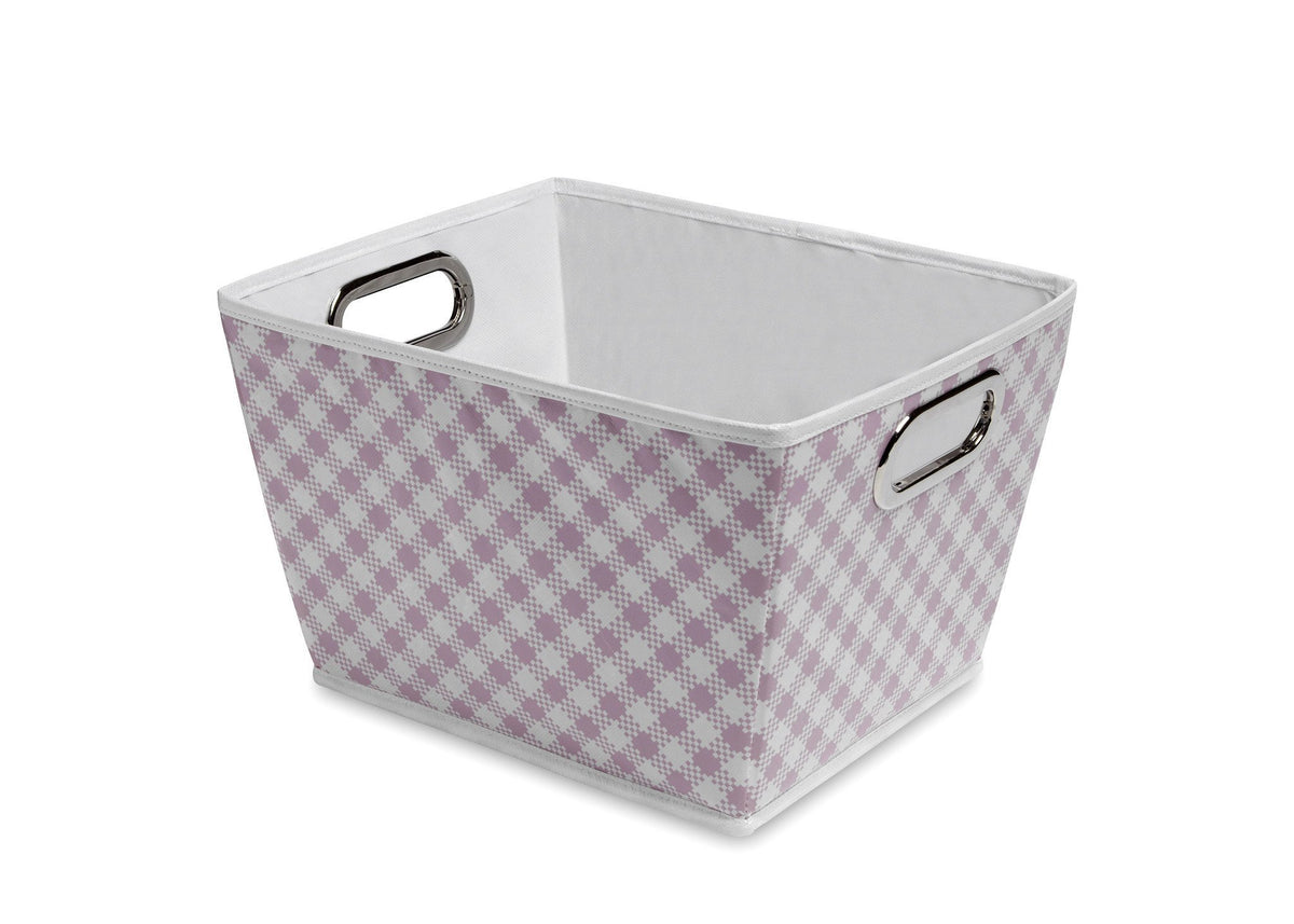 Gingham Pink (689) Deluxe Water-Resistant Rectangle Tapered Tote e2e