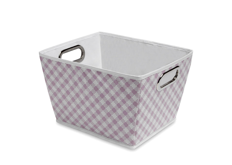 Gingham Pink (689) Deluxe Water-Resistant Rectangle Tapered Tote e2e 1-Deluxe Water-Resistant Rectangle Tapered Tote