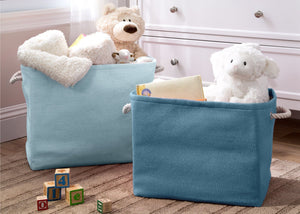 Delta Children's Blue Set (427) Rectangle Rattan Bins, Room View a1a 6
