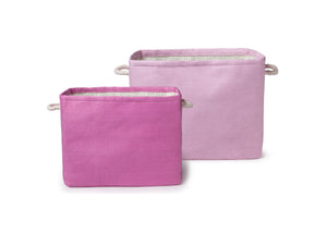 Delta Children's Pink Set (677) Rectangle Rattan Bins Set View b2b 0