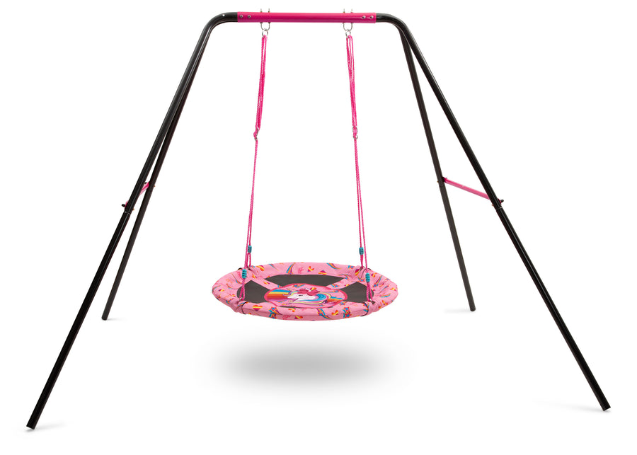 Jojo Siwa (1126) 5-Rainbow & Unicorn 40-Inch Saucer Swing for Kids