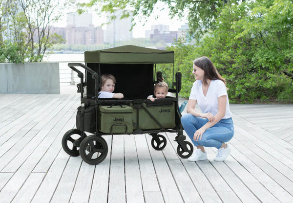 jeep wagon stroller green Jeep Wrangler Deluxe Stroller Wagon with Cooler Bag