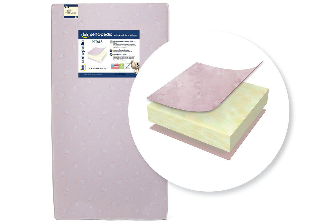 SertapedicÂ® Petals Crib and Toddler Mattress (A41102-3190-NO), cutout, a2a No Color (NO)