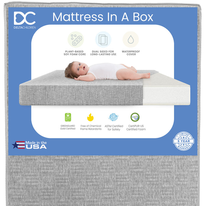 Sweet Beginnings Dual Sided Baby Crib 1-Sweet Beginnings Dual Sided Baby Crib and Toddler Mattress