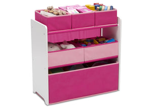 Delta Children Bianca White with Pink (130) Design and Store 6 Bin Toy Organizer, Right Silo View 1