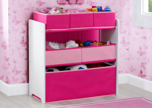 Delta Children Bianca White with Pink (130) Design and Store 6 Bin Toy Organizer, Hangtag View 12