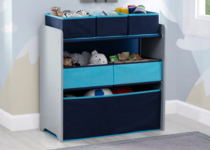 Delta Children Grey with Blue (026) Design and Store 6 Bin Toy Organizer, Hangtag View 8