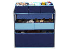 Delta Children Grey with Blue (026) Design and Store 6 Bin Toy Organizer, Front Silo View 2-Design and Store 6 Bin Toy Organizer