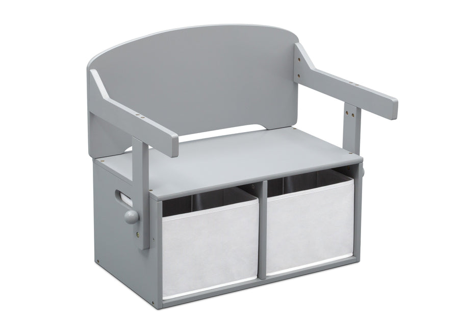 Delta Children Grey (026) MySize Activity Bench, Right Bench Silo View 6-MySize Activity Bench