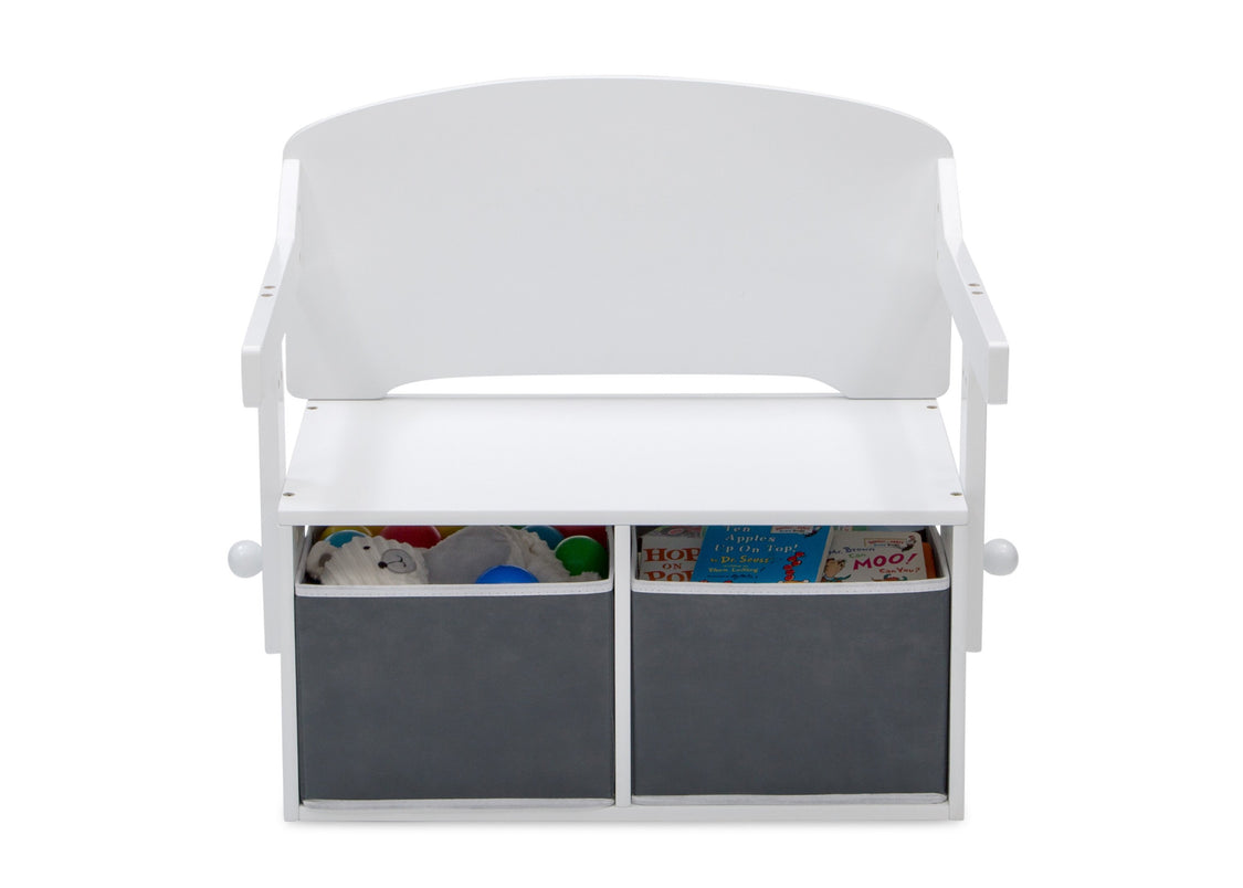 Delta Children Bianca White (130) MySize Activity Bench, Front Bench Silo View