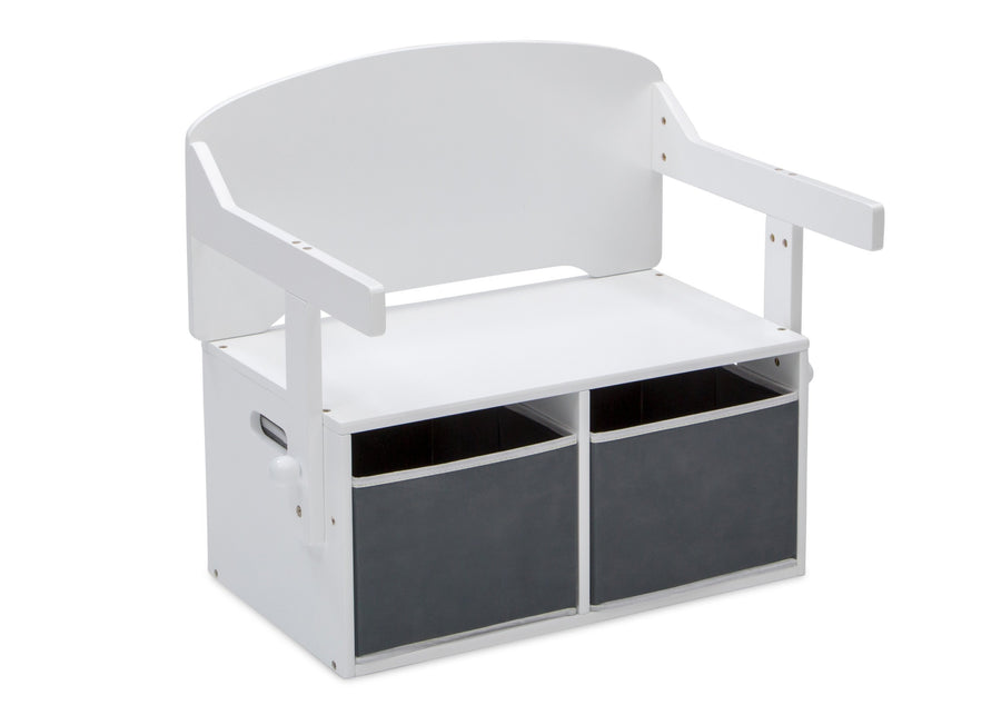 Delta Children Bianca White (130) MySize Activity Bench, Right Bench Silo View 12-MySize Activity Bench