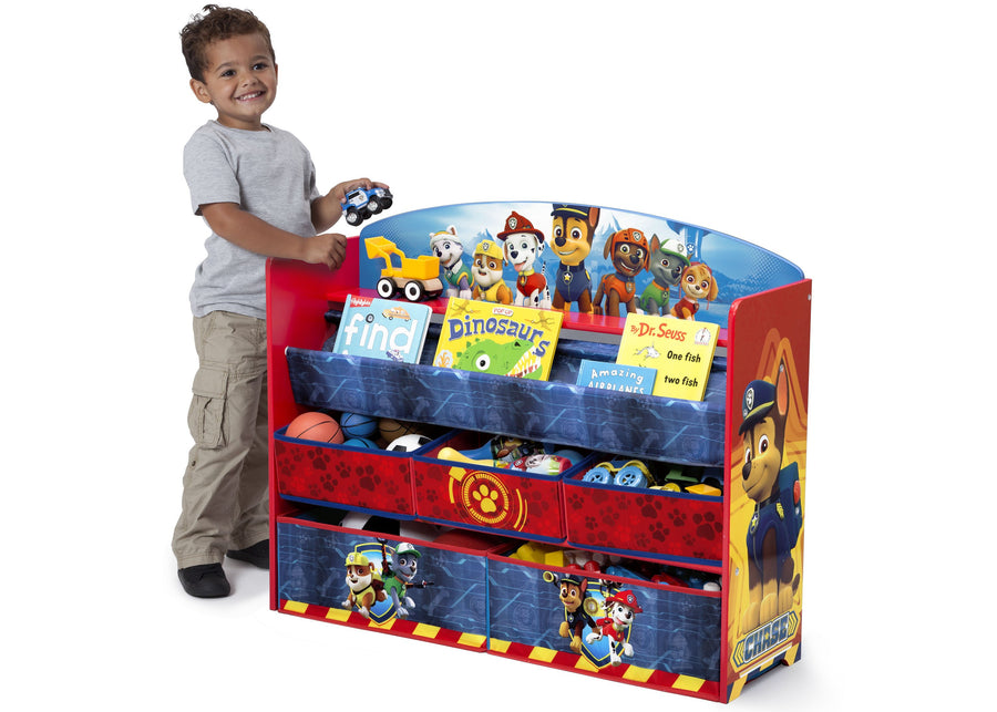 Delta Children Paw Patrol (1121) Deluxe Book and Toy Organizer (TB83271PW) Model, a4a 4-PAW Patrol Deluxe Book and Toy Organizer