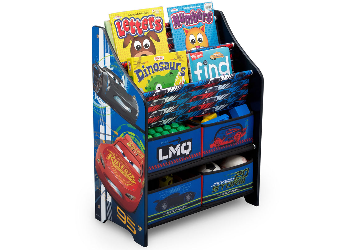 Delta Children Disney Cars (1014) Book and Toy Organizer (TB83395CR), Right Silo with Props, a3a