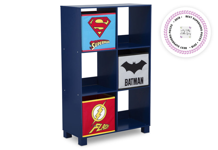 Delta Children Justice League (1215) 6 Cubby Deluxe Storage Unit (TB83424JL), Silo Side, a2a 1-Justice League Cubby