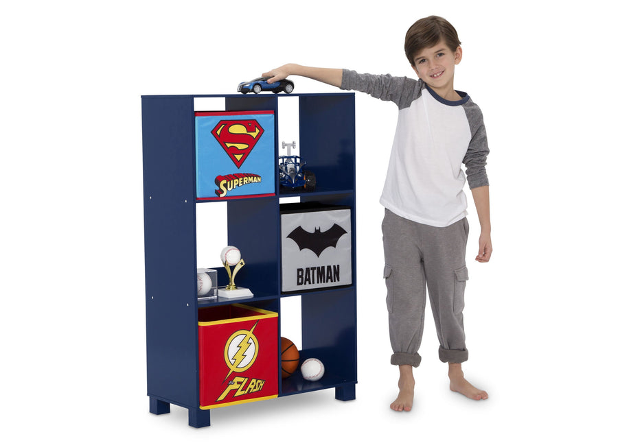 Delta Children Justice League (1215) 6 Cubby Deluxe Storage Unit (TB83424JL), Silo with kid, a4a 4-Justice League Cubby