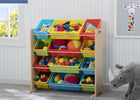 Natural and Primary Colors (1189) 6-Kids Toy Storage Organizer with 12 Plastic Bins