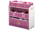 Pink and White (1187) 5-Princess Crown Multi-Bin Toy Organizer
