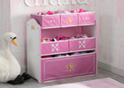 Pink and White (1187) 1-Princess Crown Multi-Bin Toy Organizer