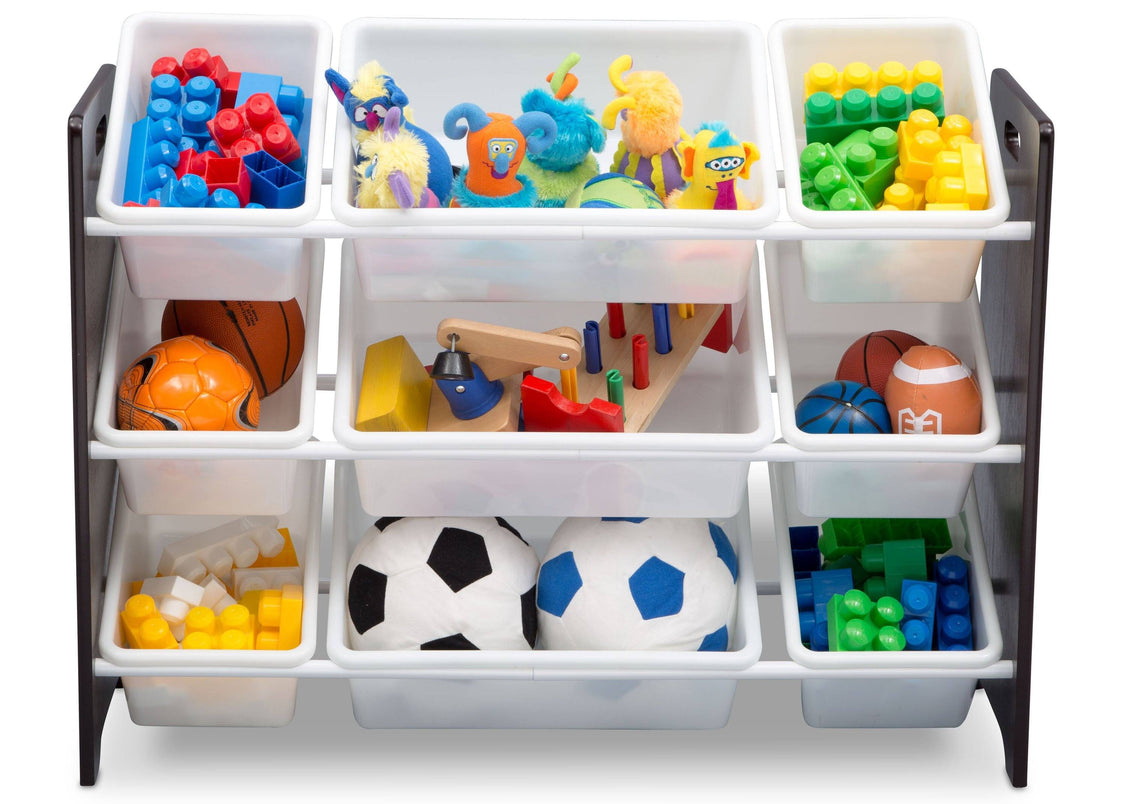 Delta Children Dark Chocolate (207) MySize 9 Bin Plastic Toy Organizer, Front Detail, c4c