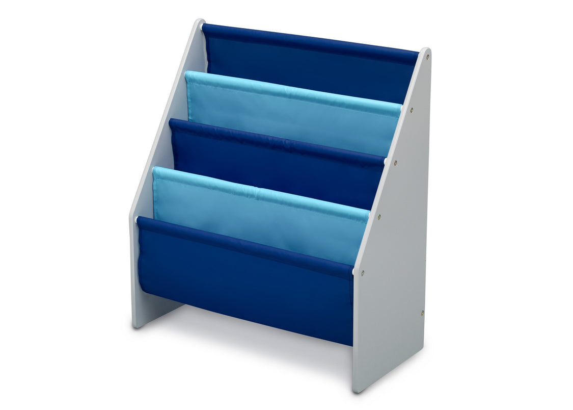 Delta Children Grey/Blue (026) Sling Book Rack Bookshelf for Kids, Left Silo View Grey (026)