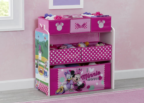 Delta Children Minnie Mouse (1063) Design and Store 6 Bin Toy Organizer, Hangtag View