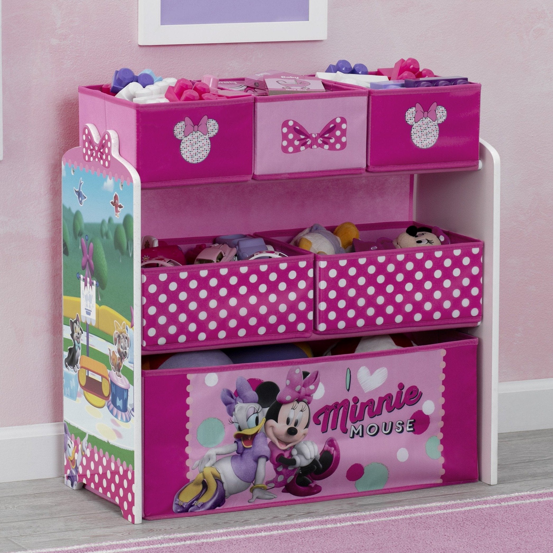 Minnie Mouse Design and Store 6 Bin Toy Organizer - Delta Children