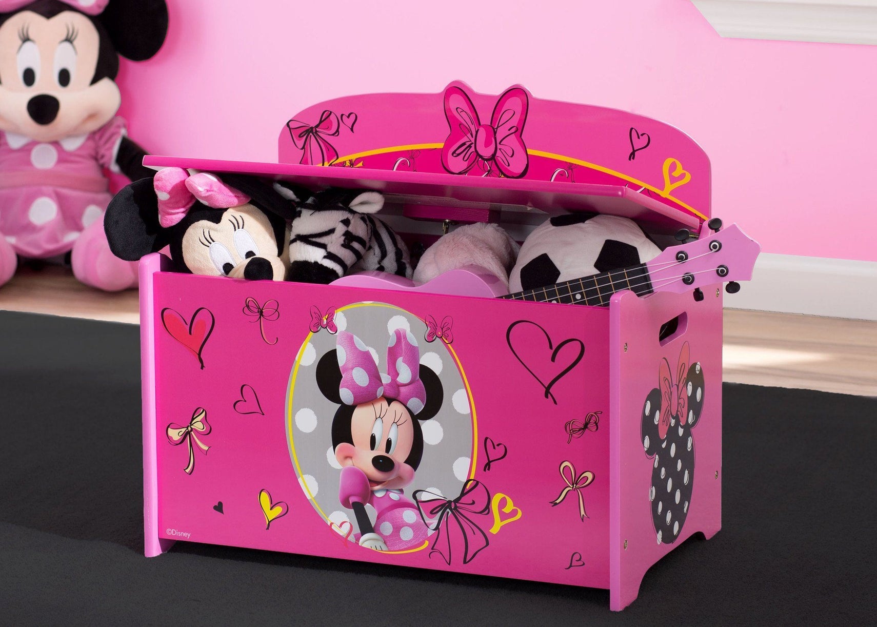 Delta Children Minnie Deluxe Toy Box Hangtag View a1a Minnie Fashion (1061)