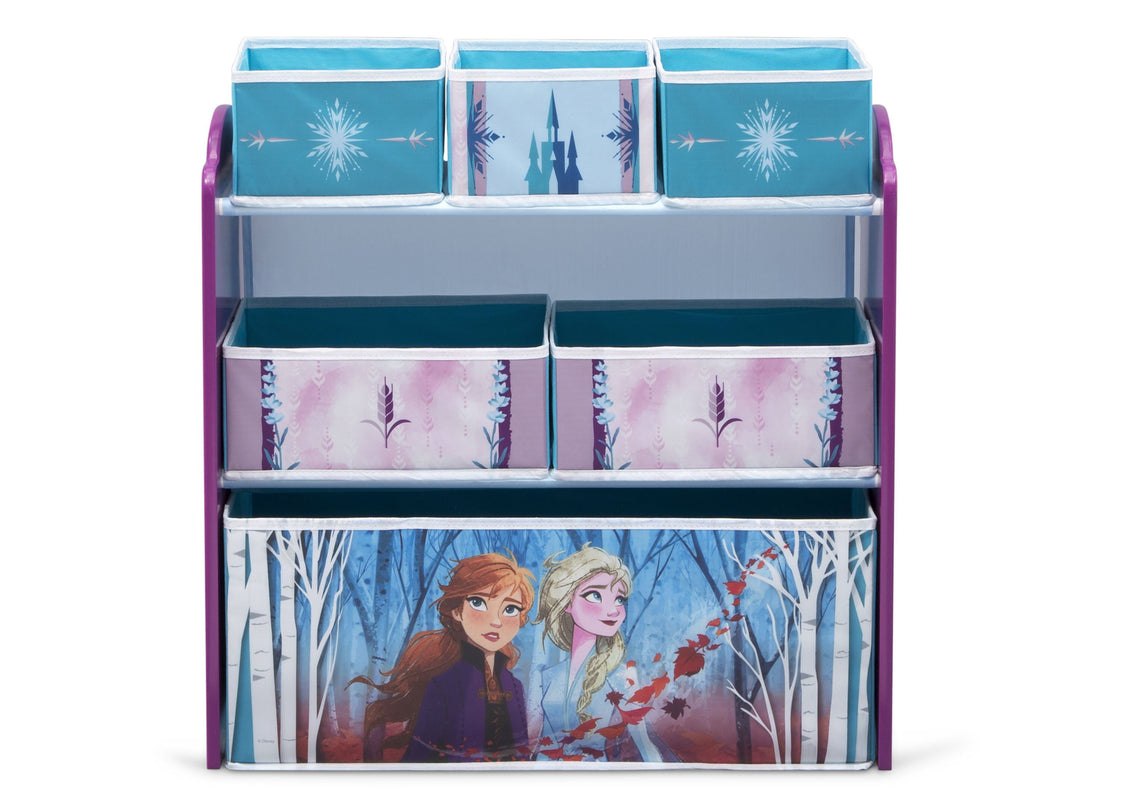Delta Children Frozen II Multi-Bin Toy Organizer, Front Silo View