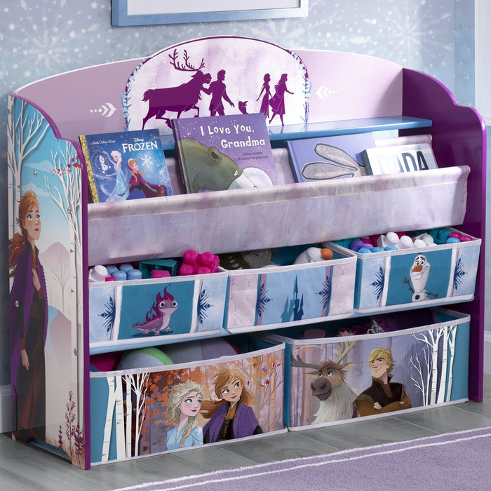 Delta Children Frozen 2 (1097) Deluxe Toy and Book Organizer 3-Frozen II Deluxe Toy and Book Organizer