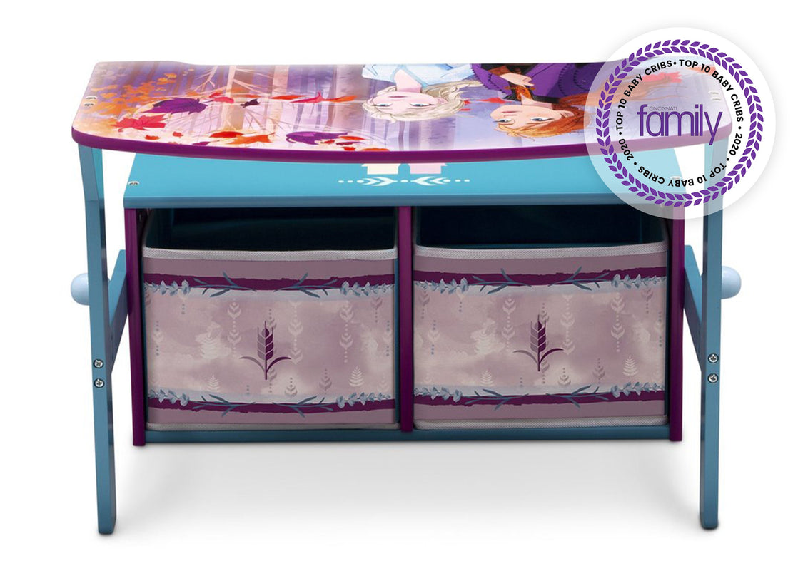 Delta Children Frozen 2 1097 Convertible Activity Bench, Front Silo Desk View