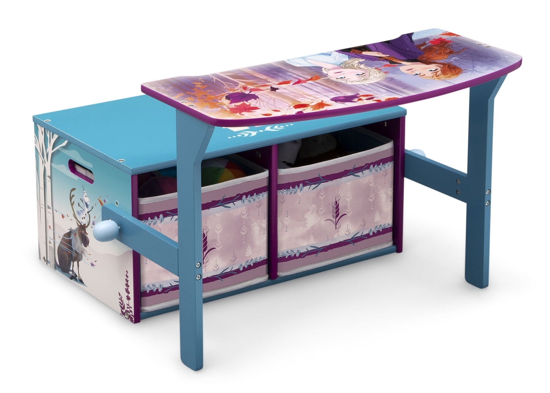 Delta Children Frozen 2 (1097) Convertible Activity Bench, Right Silo Desk View