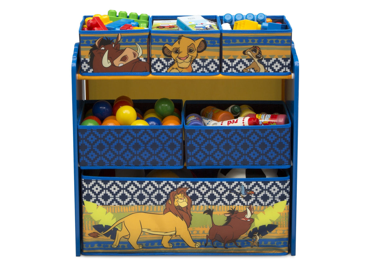 Delta Children The Lion King (1079) 6-Bin Design & Store Toy Storage Organizer, Front Silo View