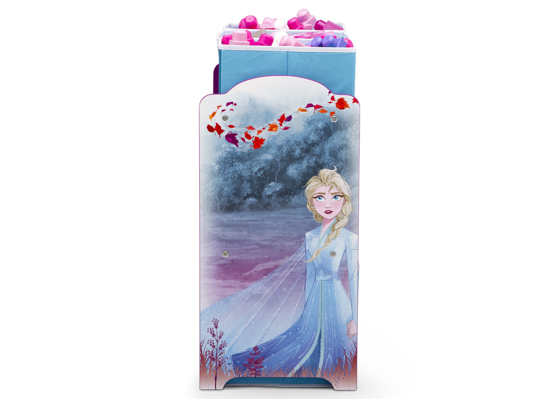 Delta Children Frozen 2 (1097) Design and Store 6 Bin Toy Organizer, Elsa Side View