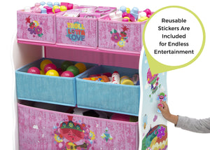 Delta Children Trolls World Tour (1177) Design and Store 6 Bin Toy Organizer, Stickers View 3