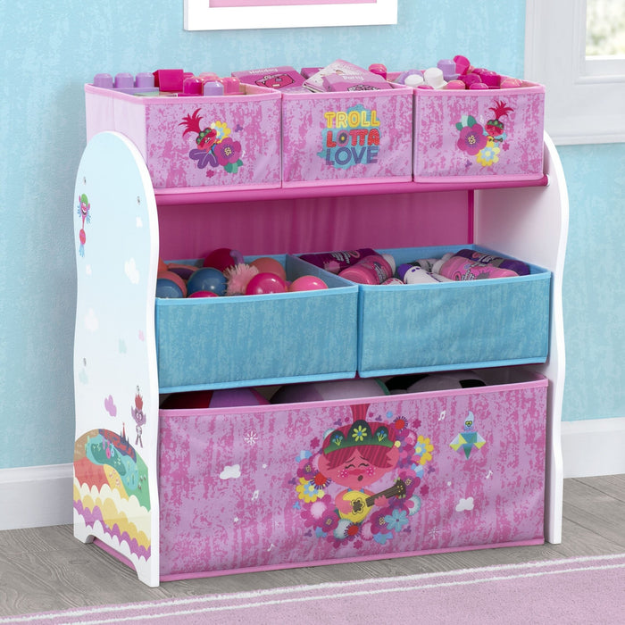 Delta Children Trolls World Tour 1177 Design and Store 6 Bin Toy Organizer 0-Trolls World Tour Design and Store 6 Bin Toy Organizer