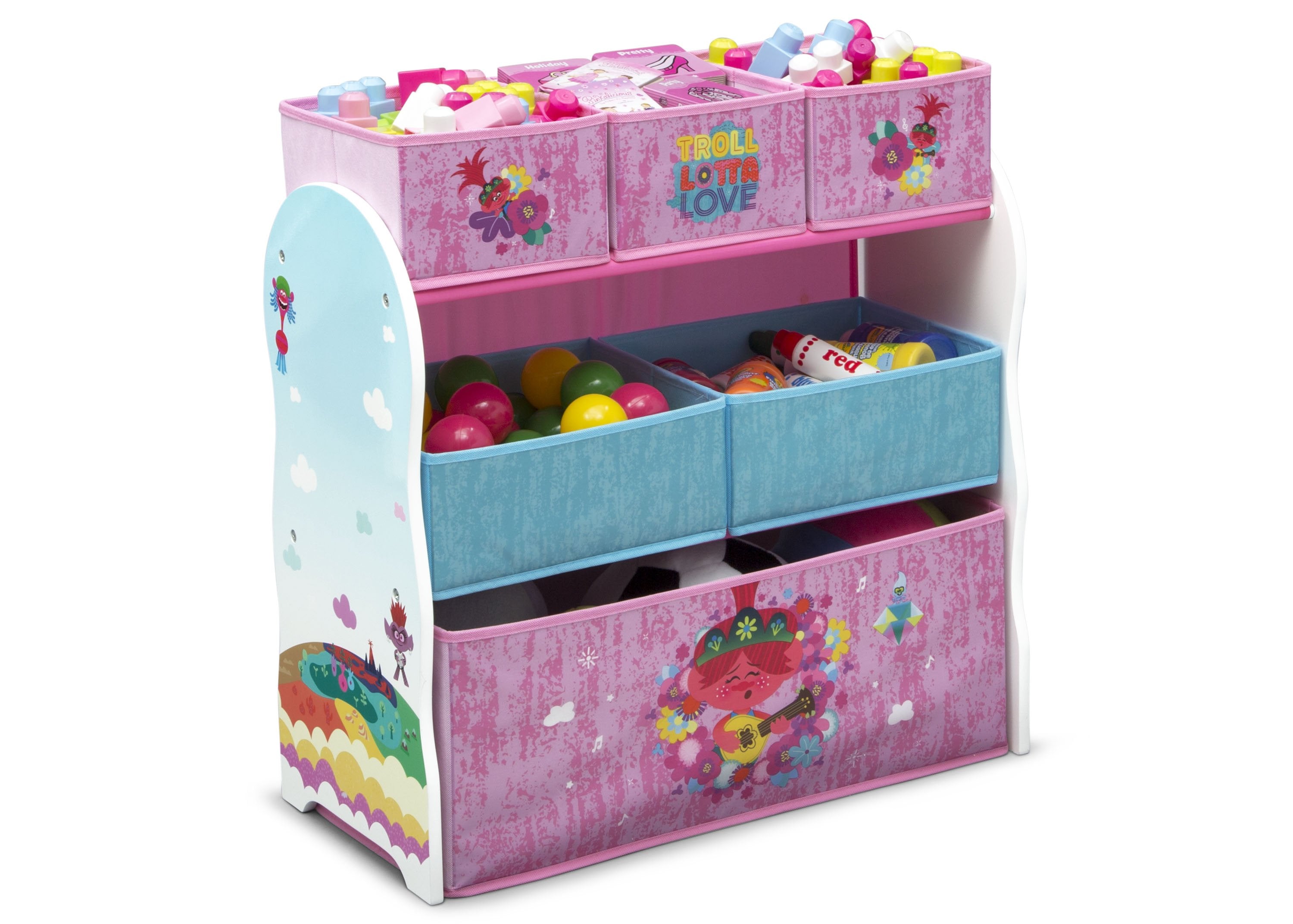 Trolls World Tour Design and Store 6 Bin Toy Organizer Delta Children
