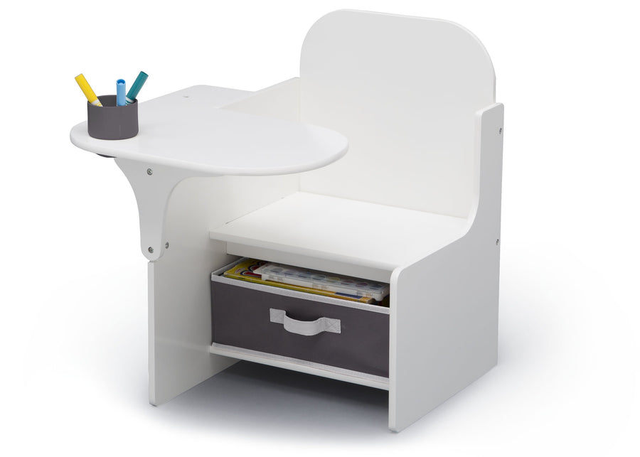 Delta Children MySize Chair Desk Bianca White (130) Left Silo View 9-MySize Chair Desk