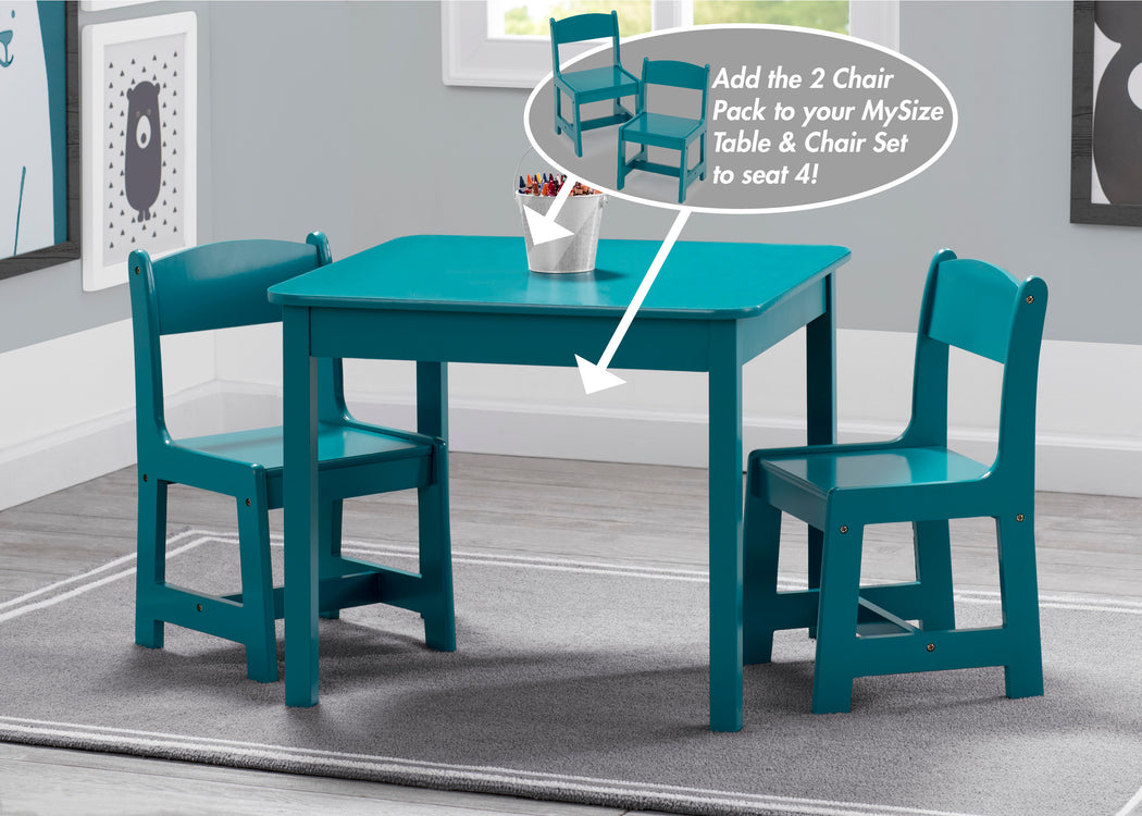 MySize Wood Kids Chairs for Playroom Teal (7474C)
