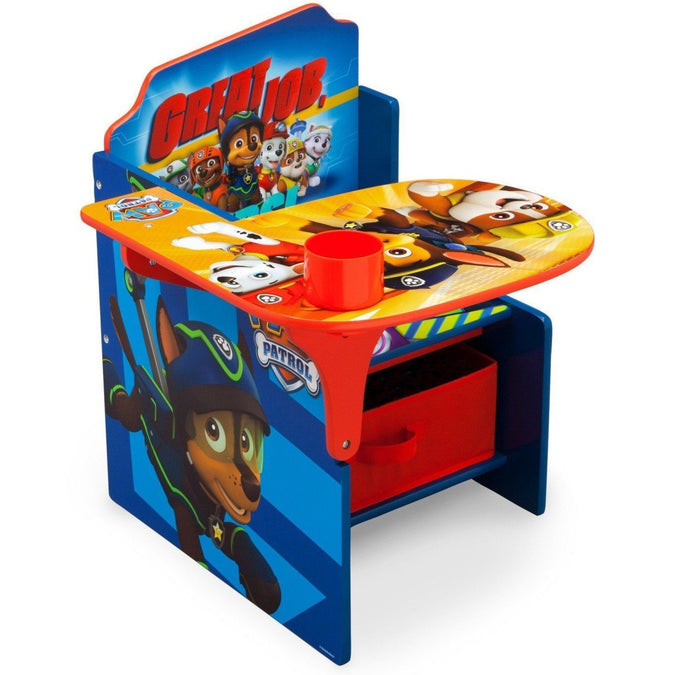 Delta Children PAW Patrol Chair Desk with Storage Bin, Right View a1a Paw Patrol (1121) 2-PAW Patrol Chair Desk with Storage Bin