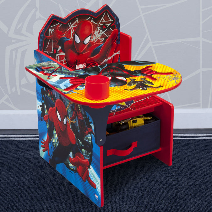 Delta Children Spider-Man Chair Desk (1163) 5-Spider-Man Chair Desk with Storage Bin