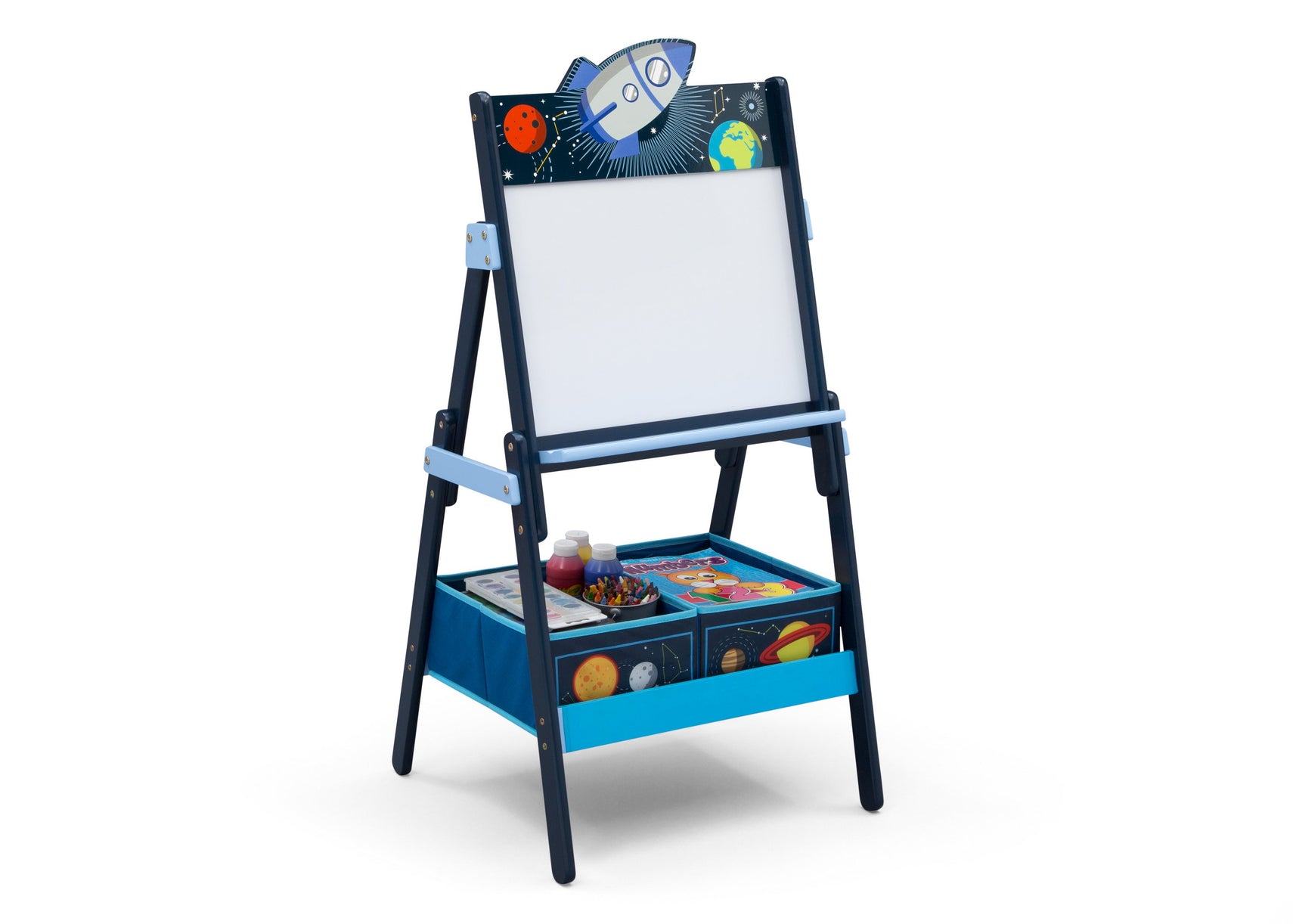 Delta Children Space Adventures (1223) Wooden Activity Easel with Storage, Right Silo View