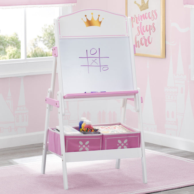 Delta Children Love Girl (1187) Princess Crown Wooden Activity Easel with Storage 3-Princess Crown Wooden Activity Easel with Storage